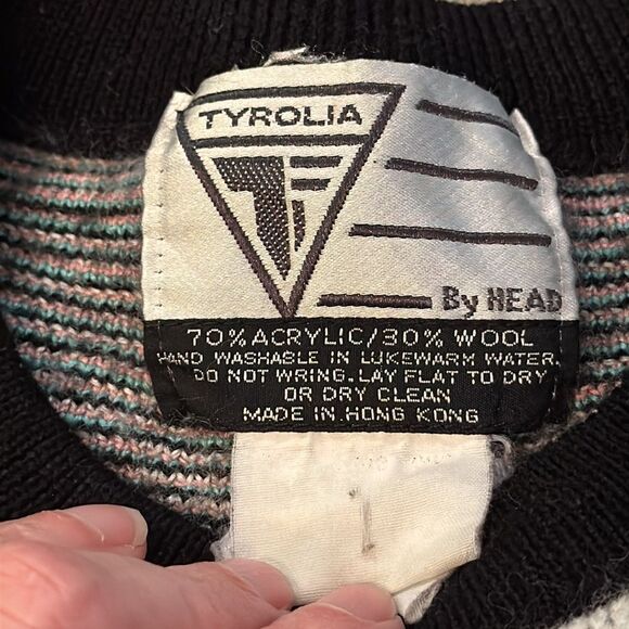 TYROLIA BY HEAD Vintage 80s Pastel Geometric Wool Blend Sweater - Picture 7 of 9